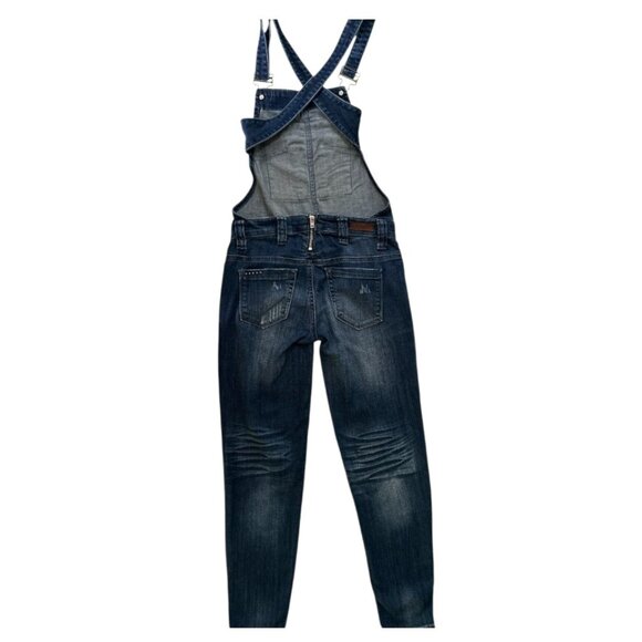 BLANK NYC OVERALLS ANKLE ZIP DENIM JEANS SZ 24 LIKE NEW - Picture 2 of 4